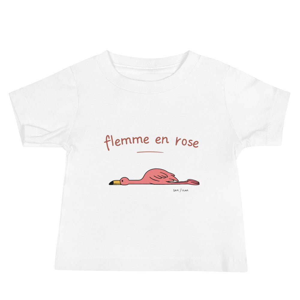 Baby Jersey Short Sleeve Tee "Flemme rose" - Sam Flam