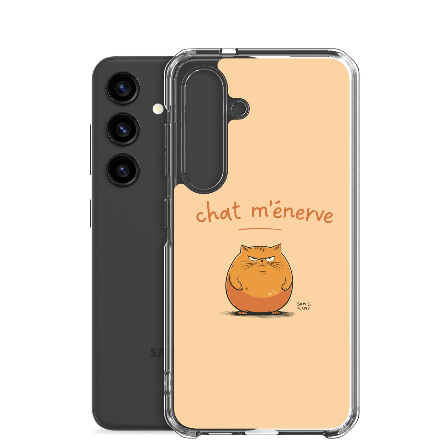 Clear Case for Samsung® "Chat m'énerve" - Sam Flam