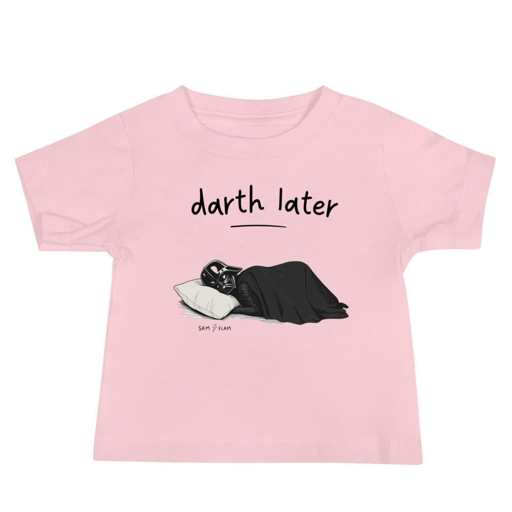 Baby Jersey Short Sleeve Tee "Darth later" - Sam Flam