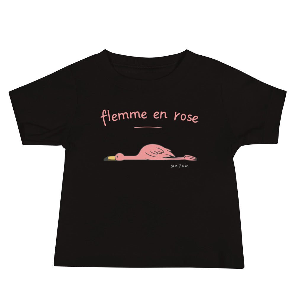 Baby Jersey Short Sleeve Tee "Flemme rose" - Sam Flam