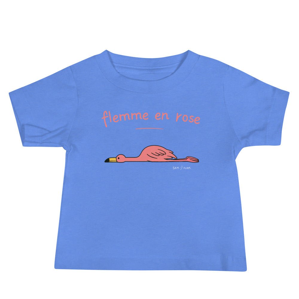 Baby Jersey Short Sleeve Tee "Flemme rose" - Sam Flam