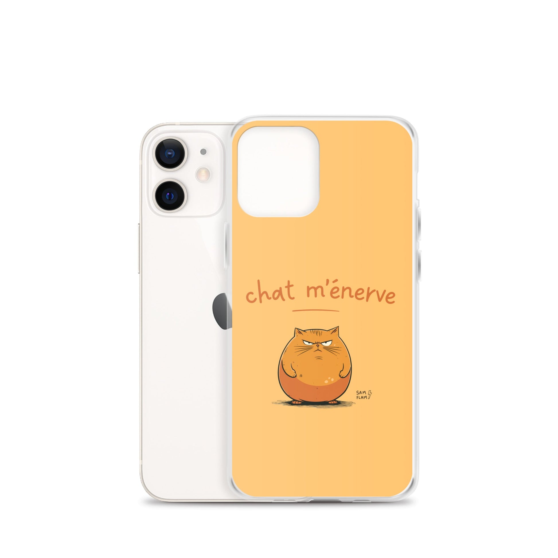 Clear Case for iPhone® "Chat m'énerve" - Sam Flam