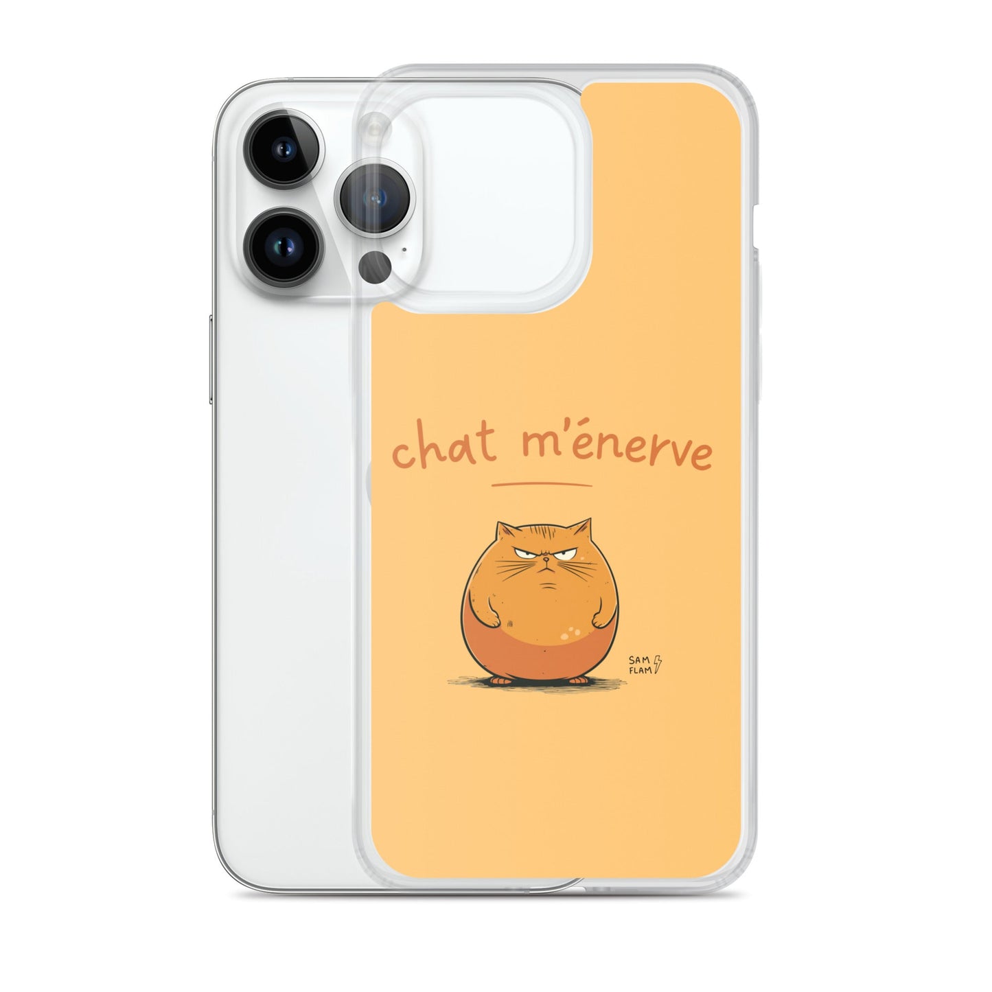 Clear Case for iPhone® "Chat m'énerve" - Sam Flam