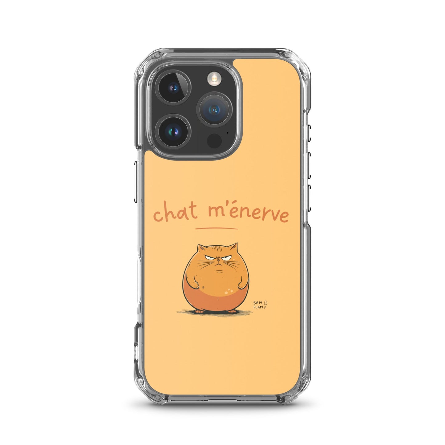 Clear Case for iPhone® "Chat m'énerve" - Sam Flam