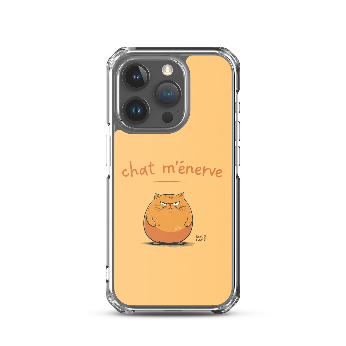 Clear Case for iPhone® "Chat m'énerve" - Sam Flam
