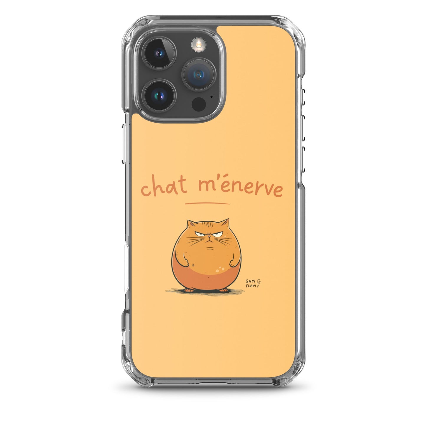 Clear Case for iPhone® "Chat m'énerve" - Sam Flam