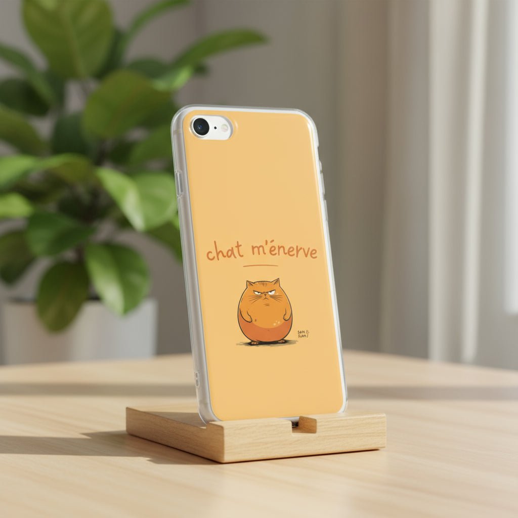 Clear Case for iPhone® "Chat m'énerve" - Sam Flam