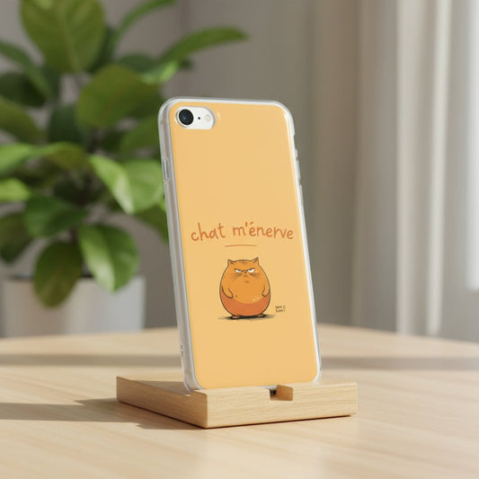 Clear Case for iPhone® "Chat m'énerve" - Sam Flam