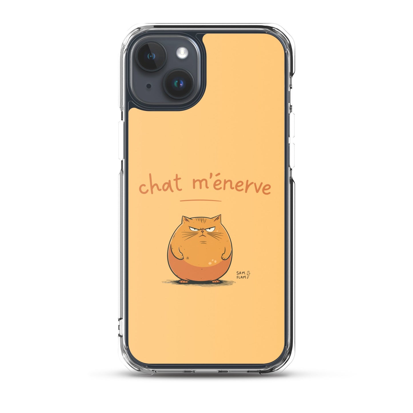 Clear Case for iPhone® "Chat m'énerve" - Sam Flam