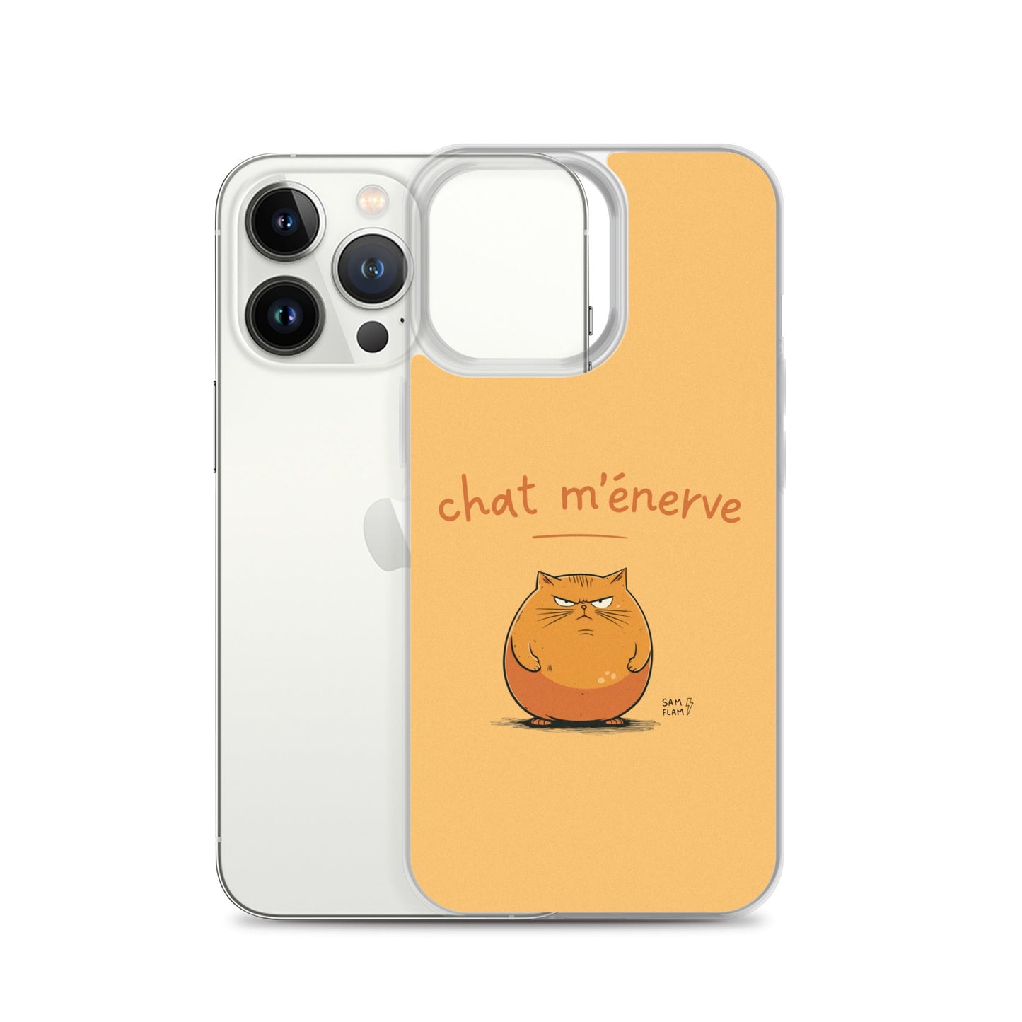 Clear Case for iPhone® "Chat m'énerve" - Sam Flam