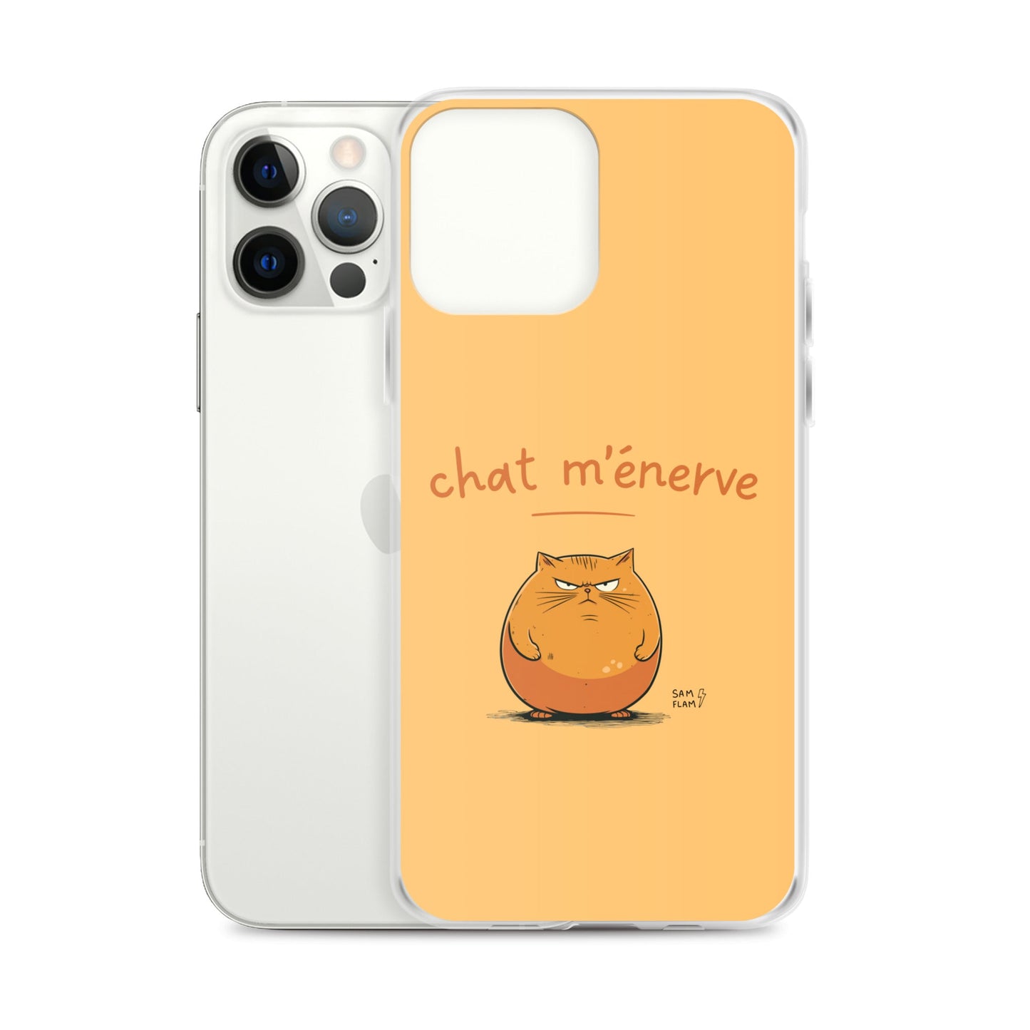 Clear Case for iPhone® "Chat m'énerve" - Sam Flam