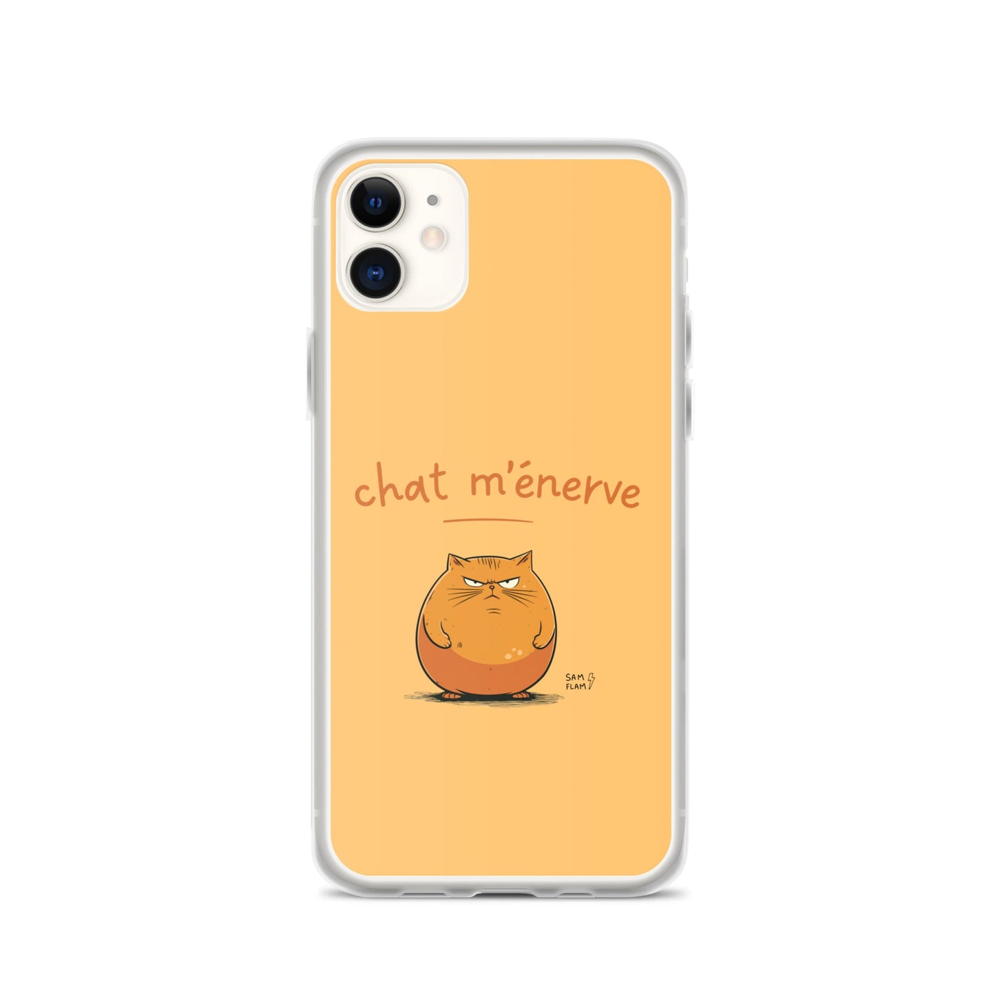 Clear Case for iPhone® "Chat m'énerve" - Sam Flam