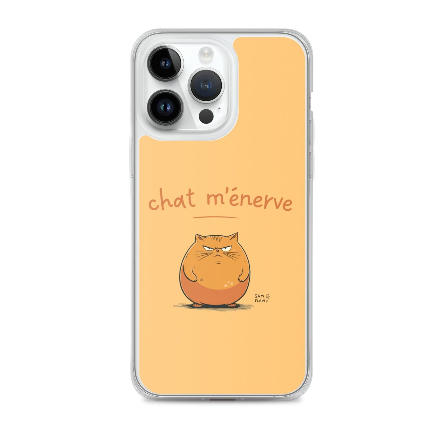 Clear Case for iPhone® "Chat m'énerve" - Sam Flam