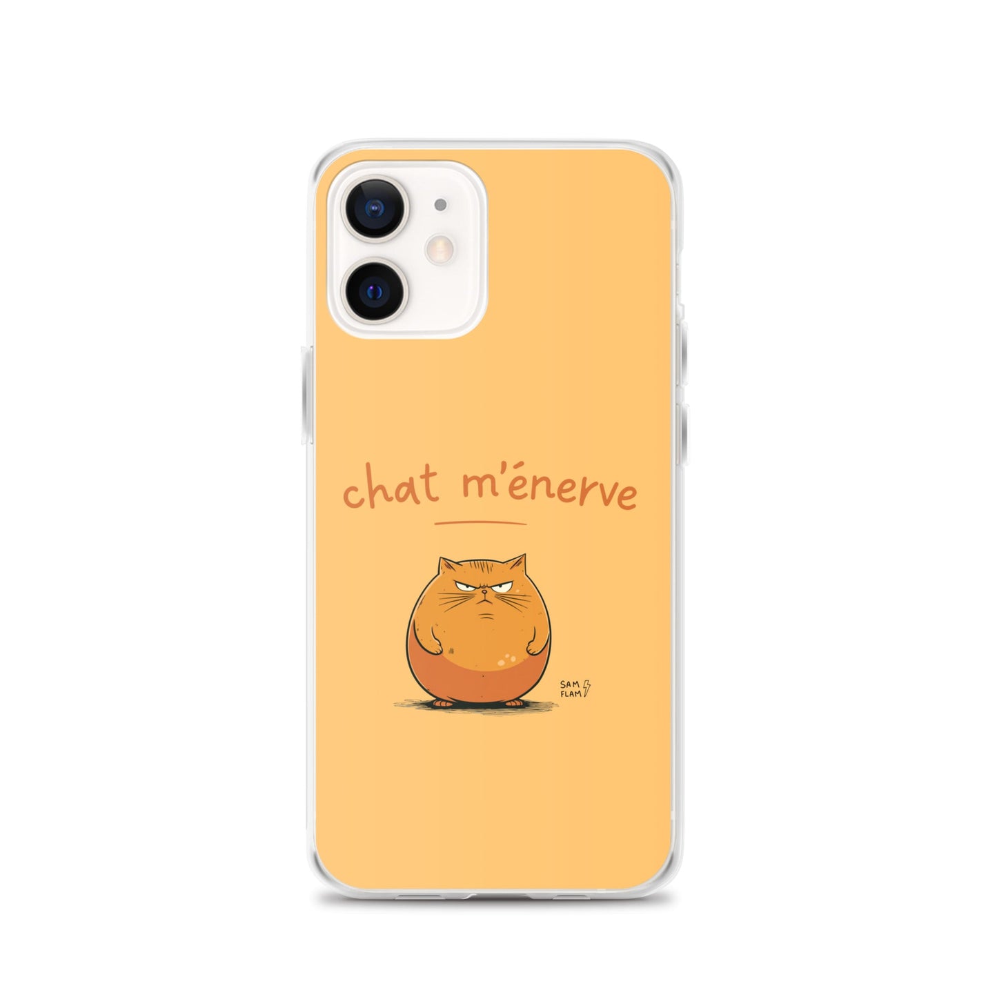 Clear Case for iPhone® "Chat m'énerve" - Sam Flam