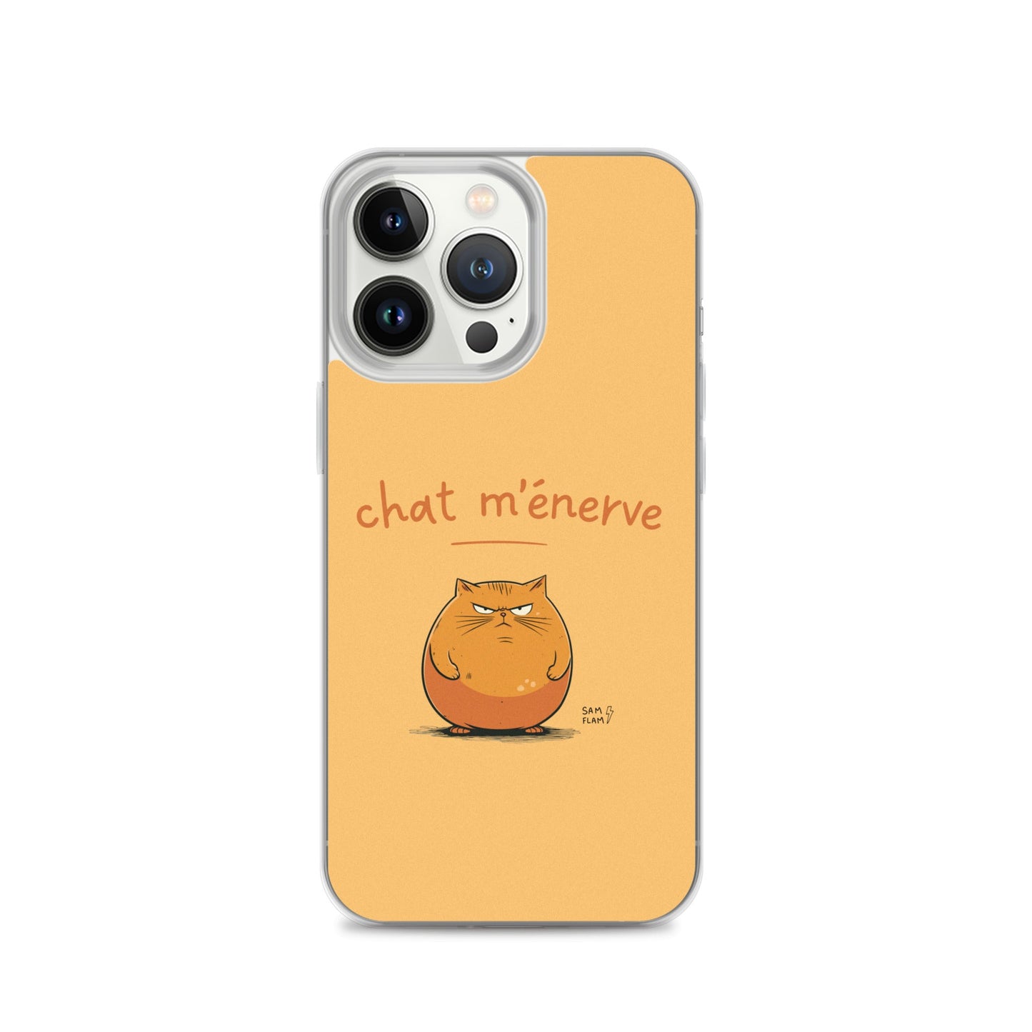 Clear Case for iPhone® "Chat m'énerve" - Sam Flam