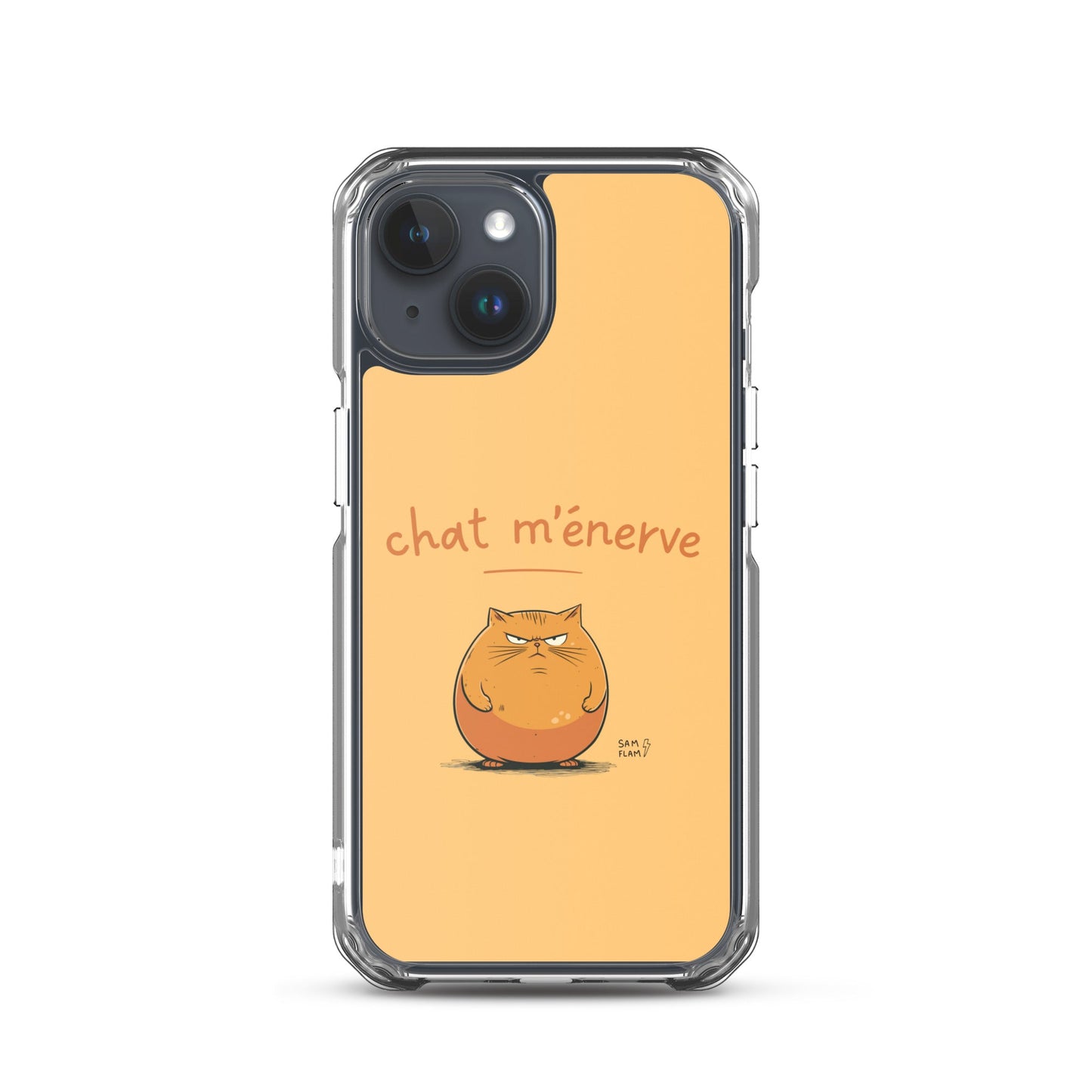 Clear Case for iPhone® "Chat m'énerve" - Sam Flam