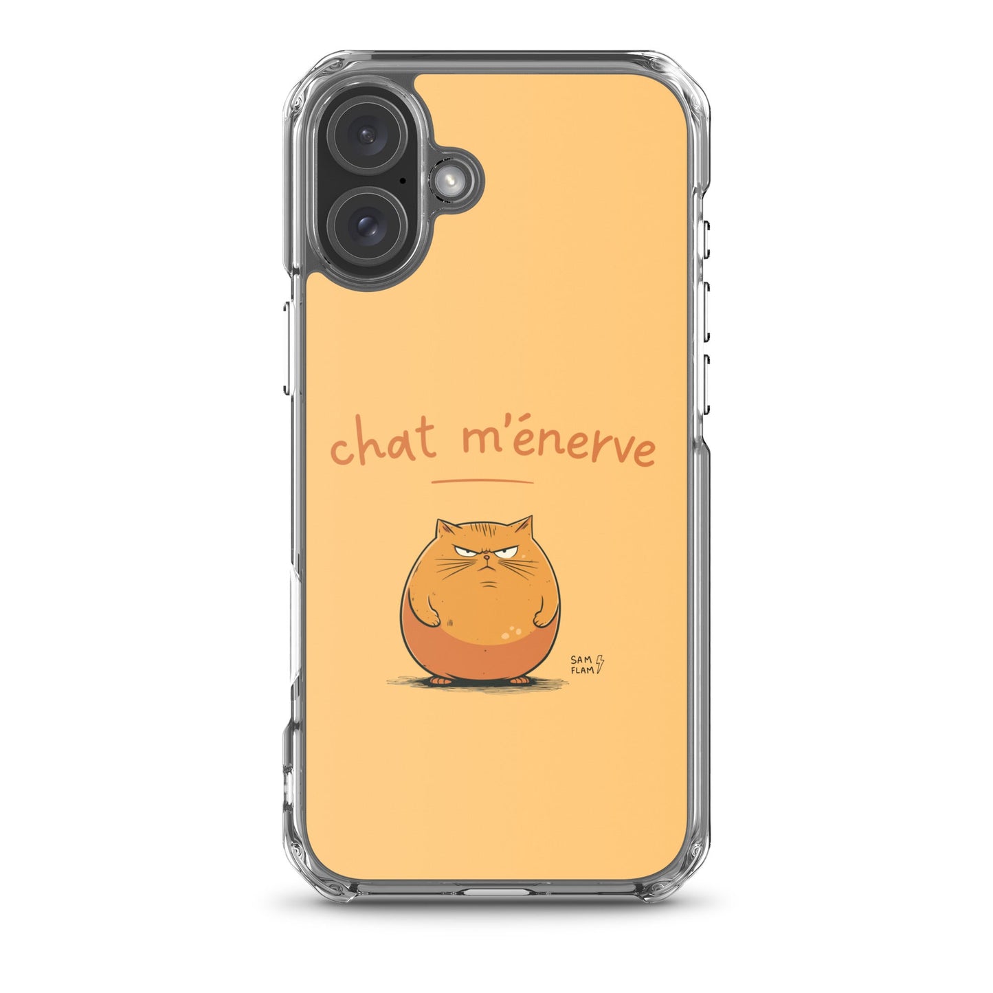 Clear Case for iPhone® "Chat m'énerve" - Sam Flam