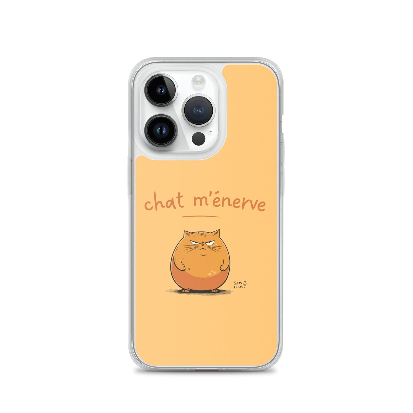 Clear Case for iPhone® "Chat m'énerve" - Sam Flam