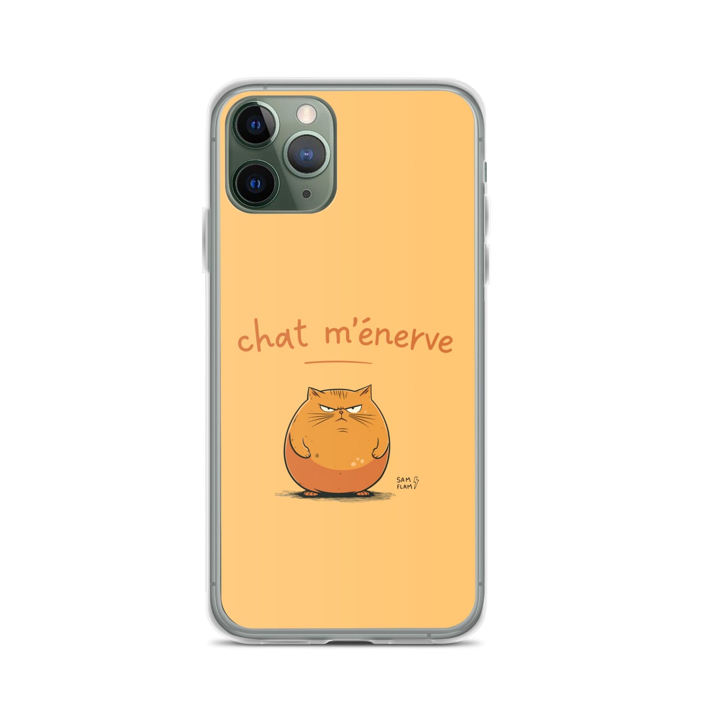 Clear Case for iPhone® "Chat m'énerve" - Sam Flam