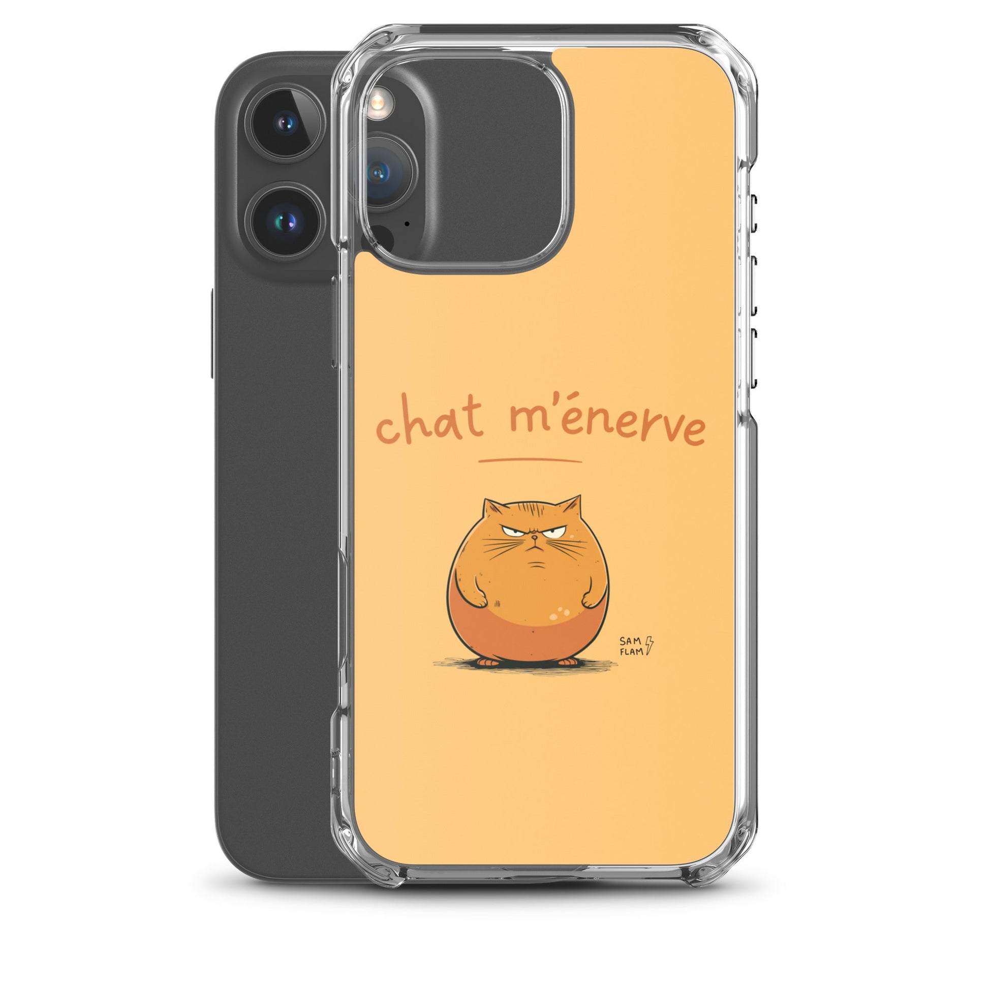 Clear Case for iPhone® "Chat m'énerve" - Sam Flam
