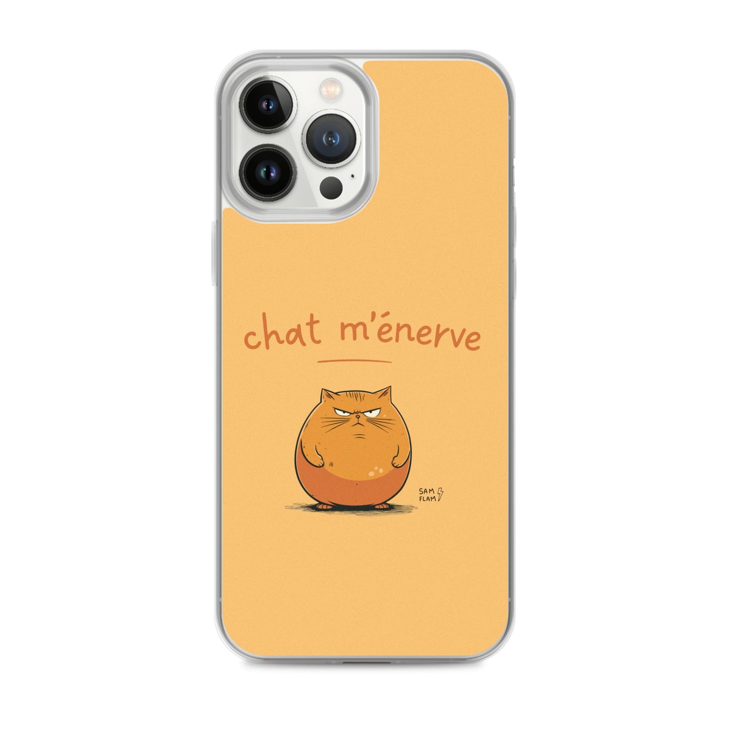 Clear Case for iPhone® "Chat m'énerve" - Sam Flam
