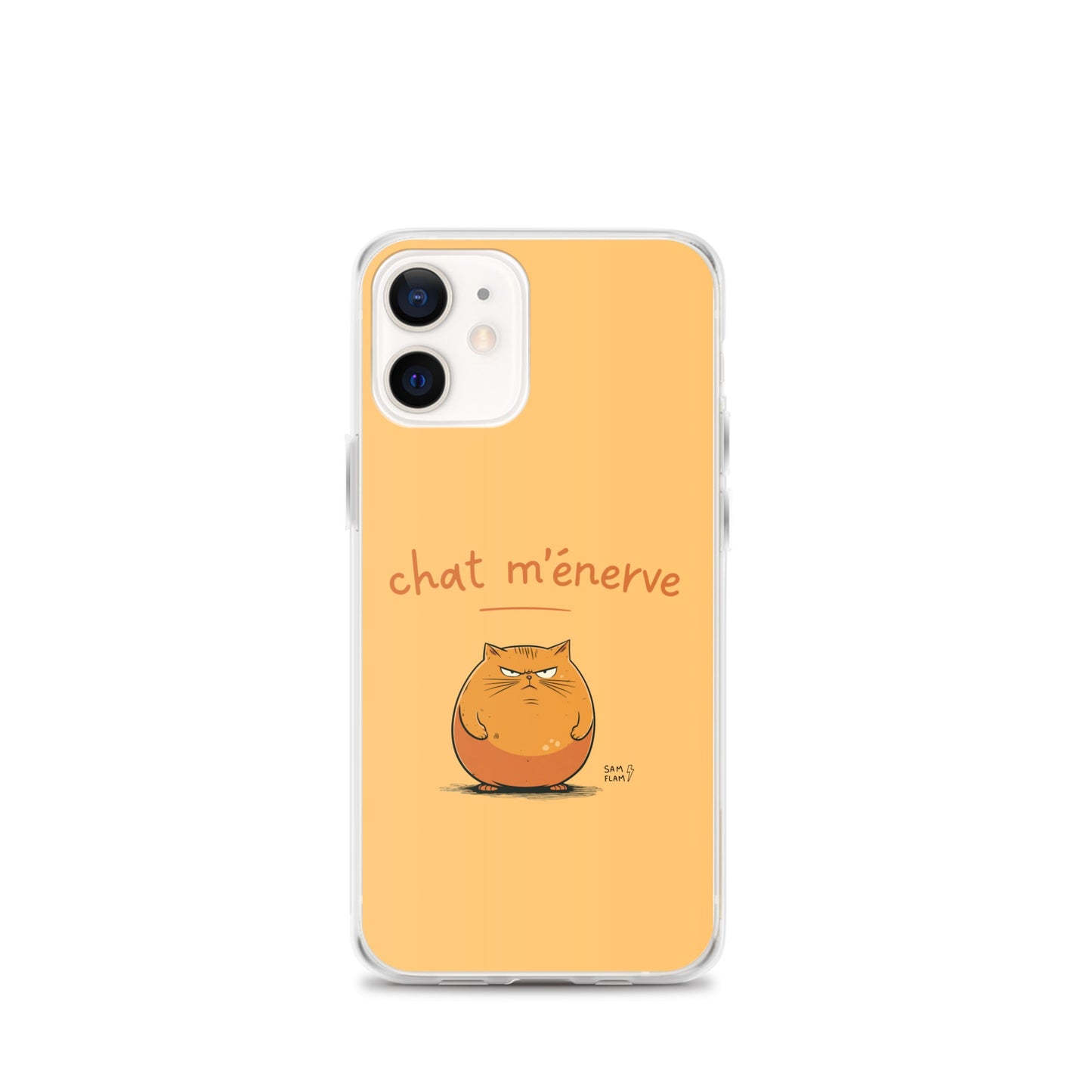 Clear Case for iPhone® "Chat m'énerve" - Sam Flam