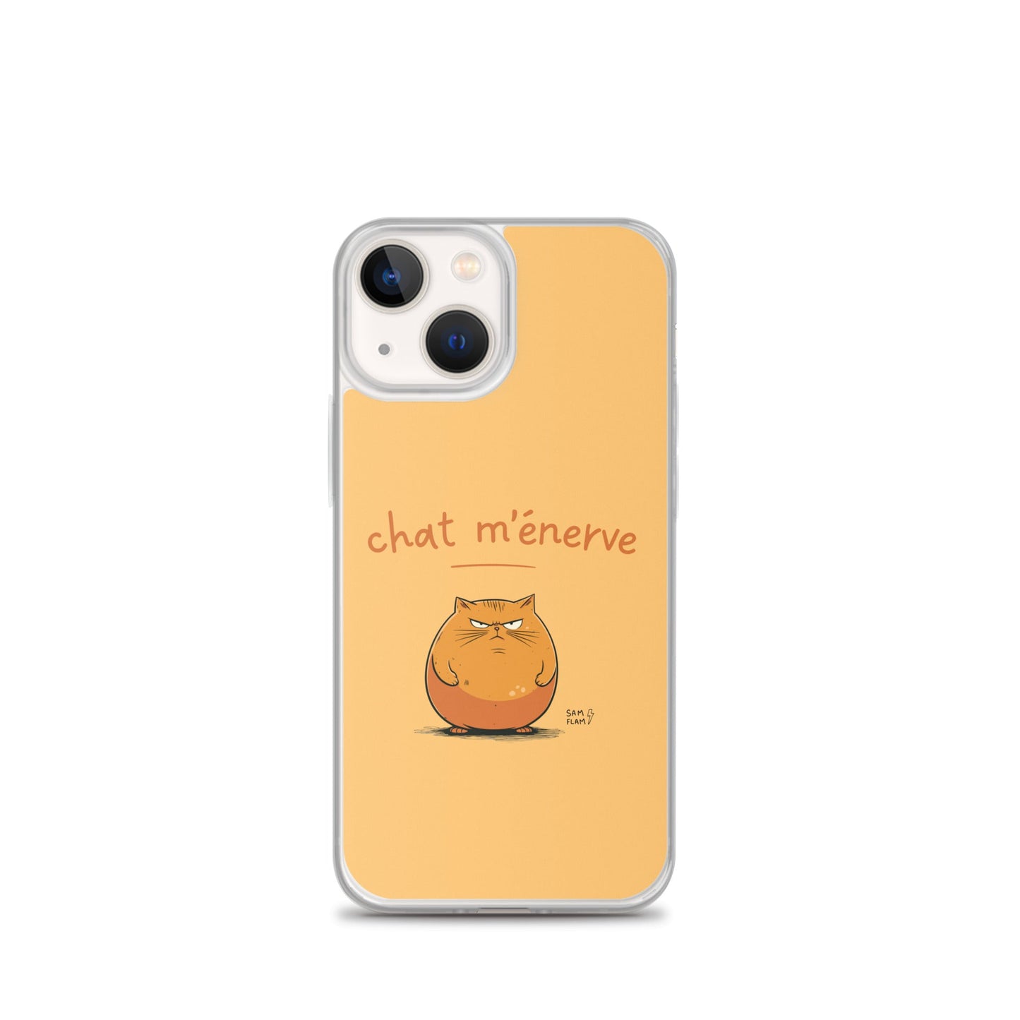 Clear Case for iPhone® "Chat m'énerve" - Sam Flam