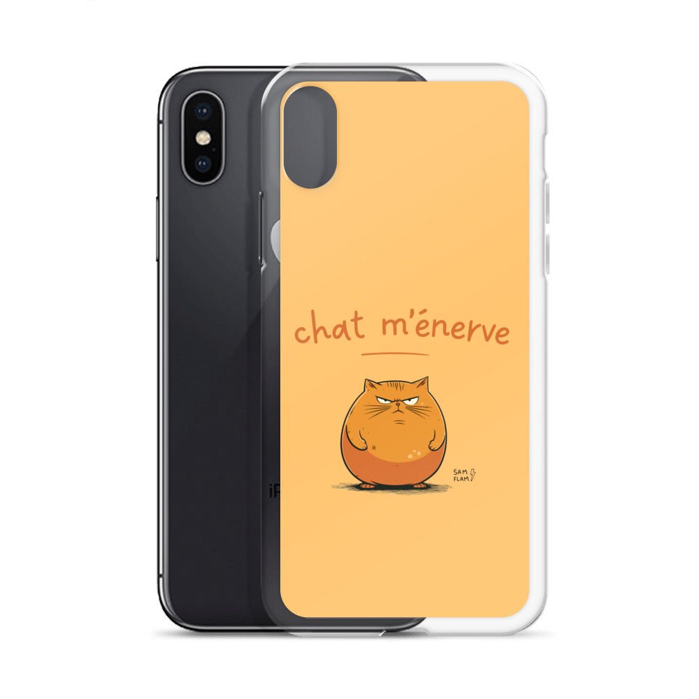 Clear Case for iPhone® "Chat m'énerve" - Sam Flam