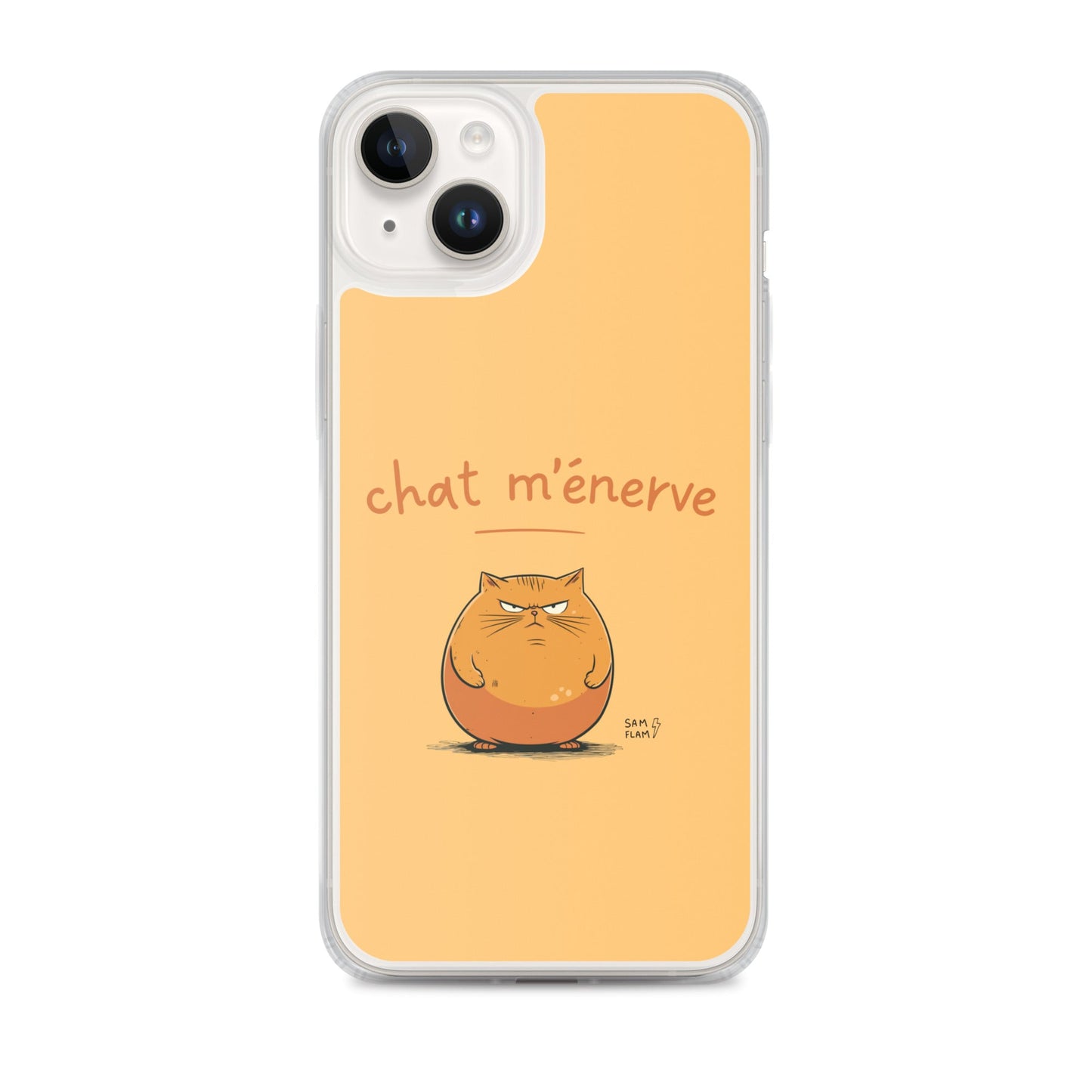 Clear Case for iPhone® "Chat m'énerve" - Sam Flam