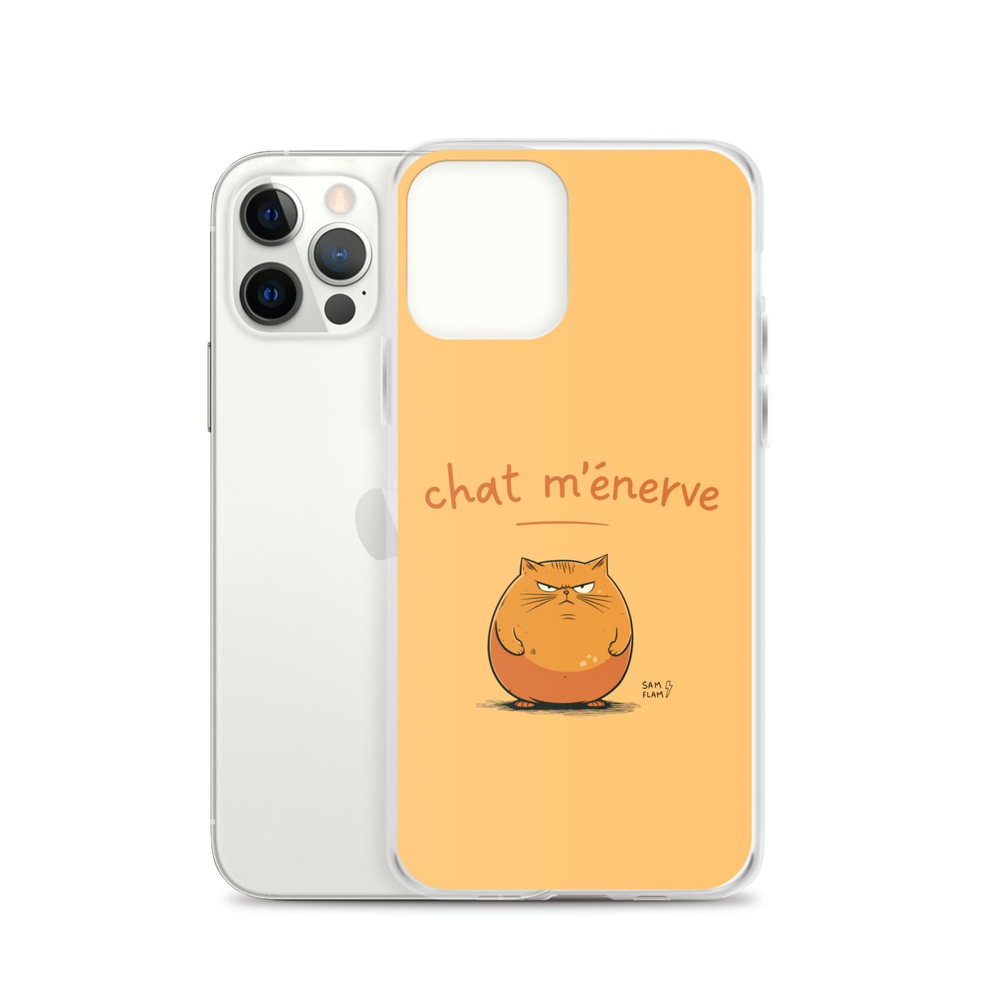 Clear Case for iPhone® "Chat m'énerve" - Sam Flam