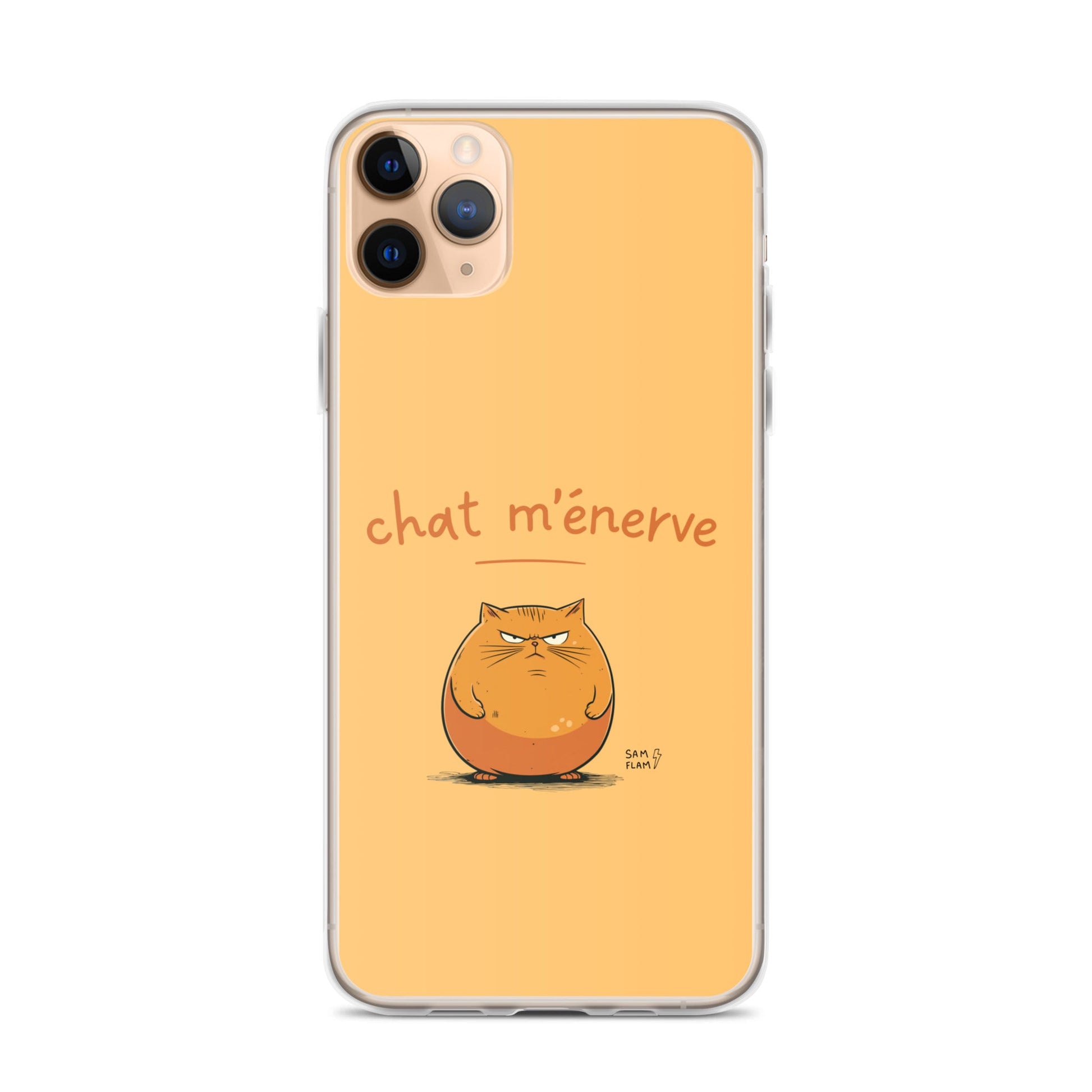 Clear Case for iPhone® "Chat m'énerve" - Sam Flam