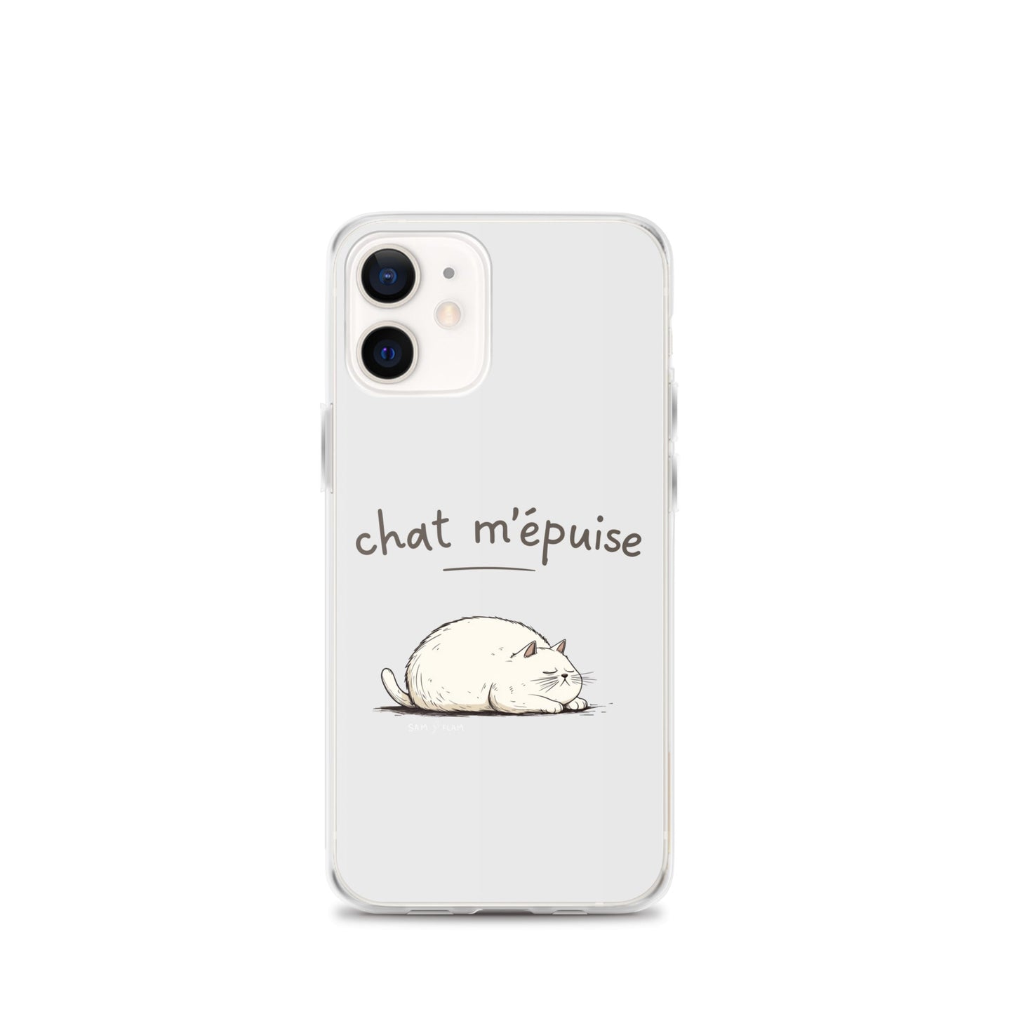 Clear Case for iPhone® "Chat m'épuise" - Sam Flam