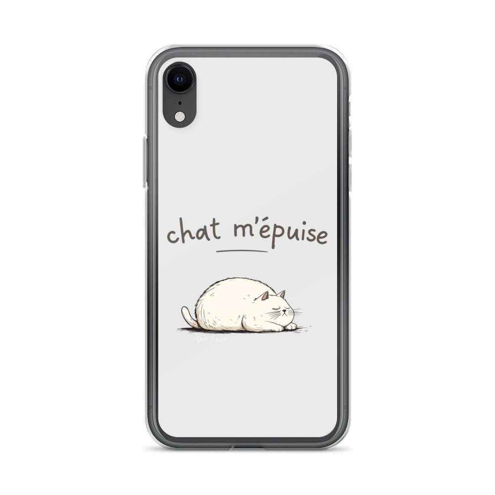 Clear Case for iPhone® "Chat m'épuise" - Sam Flam