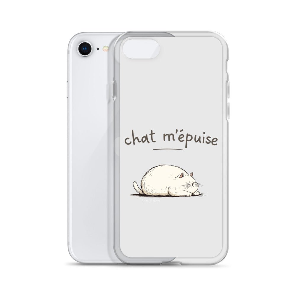 Clear Case for iPhone® "Chat m'épuise" - Sam Flam