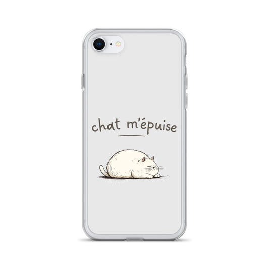 Clear Case for iPhone® "Chat m'épuise" - Sam Flam