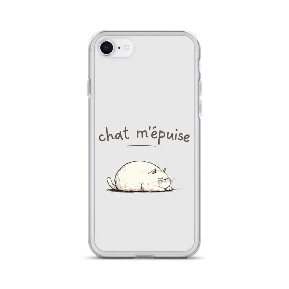 Clear Case for iPhone® "Chat m'épuise" - Sam Flam