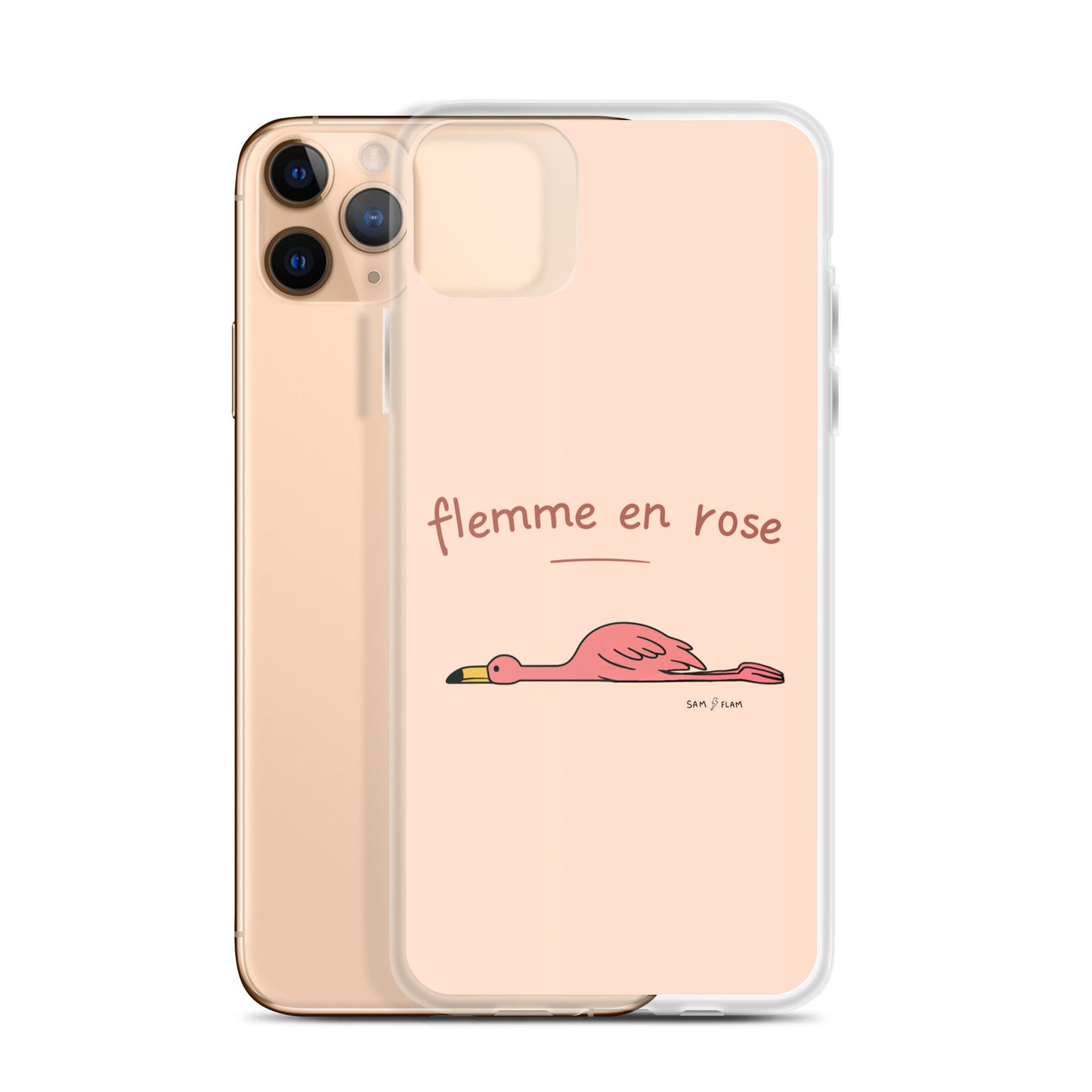 Clear Case for iPhone® "Flemme en rose" - Sam Flam