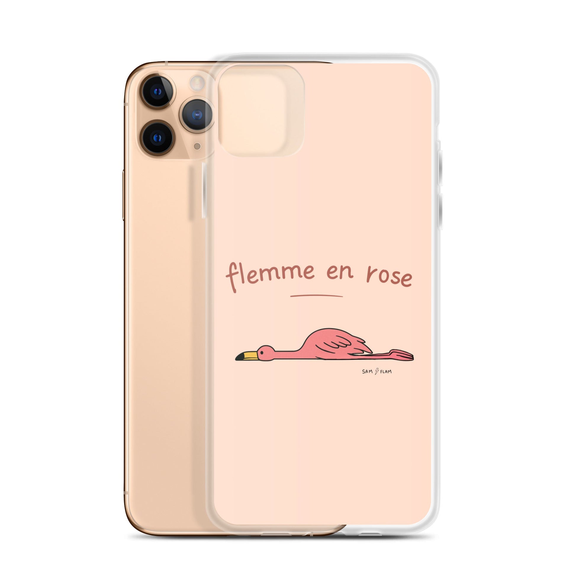 Clear Case for iPhone® "Flemme en rose" - Sam Flam