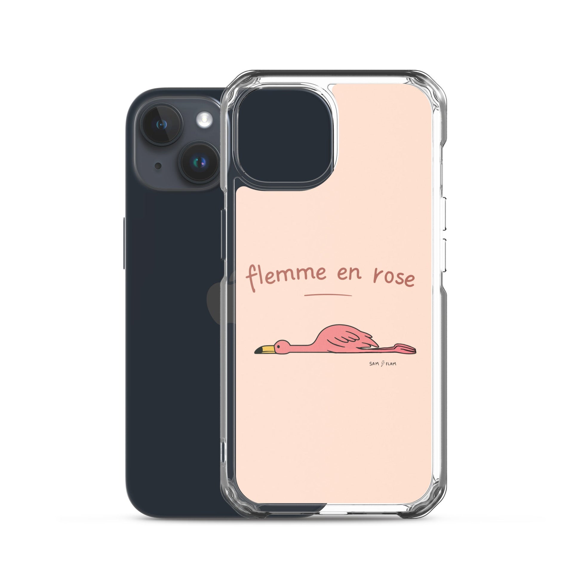 Clear Case for iPhone® "Flemme en rose" - Sam Flam
