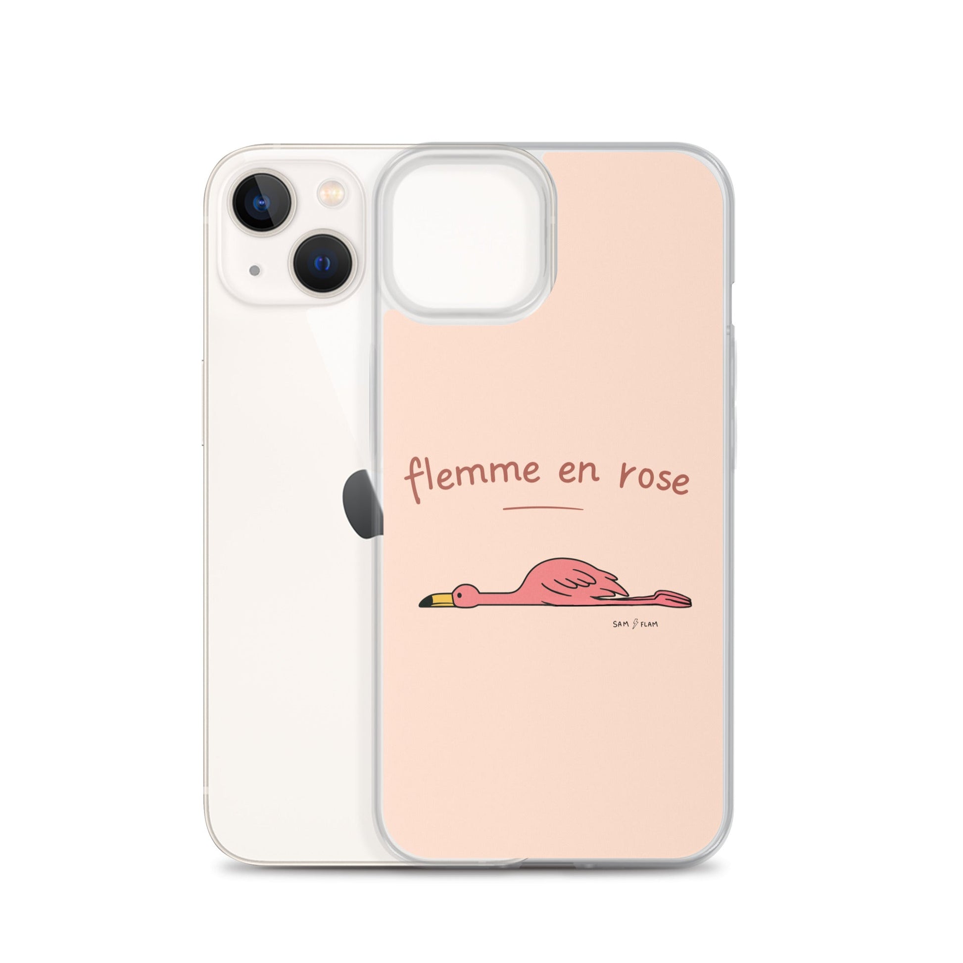 Clear Case for iPhone® "Flemme en rose" - Sam Flam