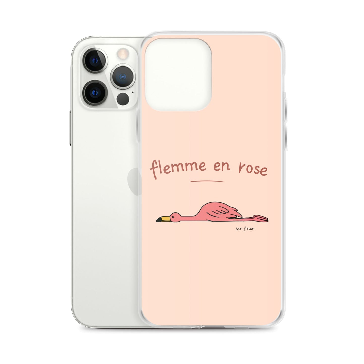 Clear Case for iPhone® "Flemme en rose" - Sam Flam