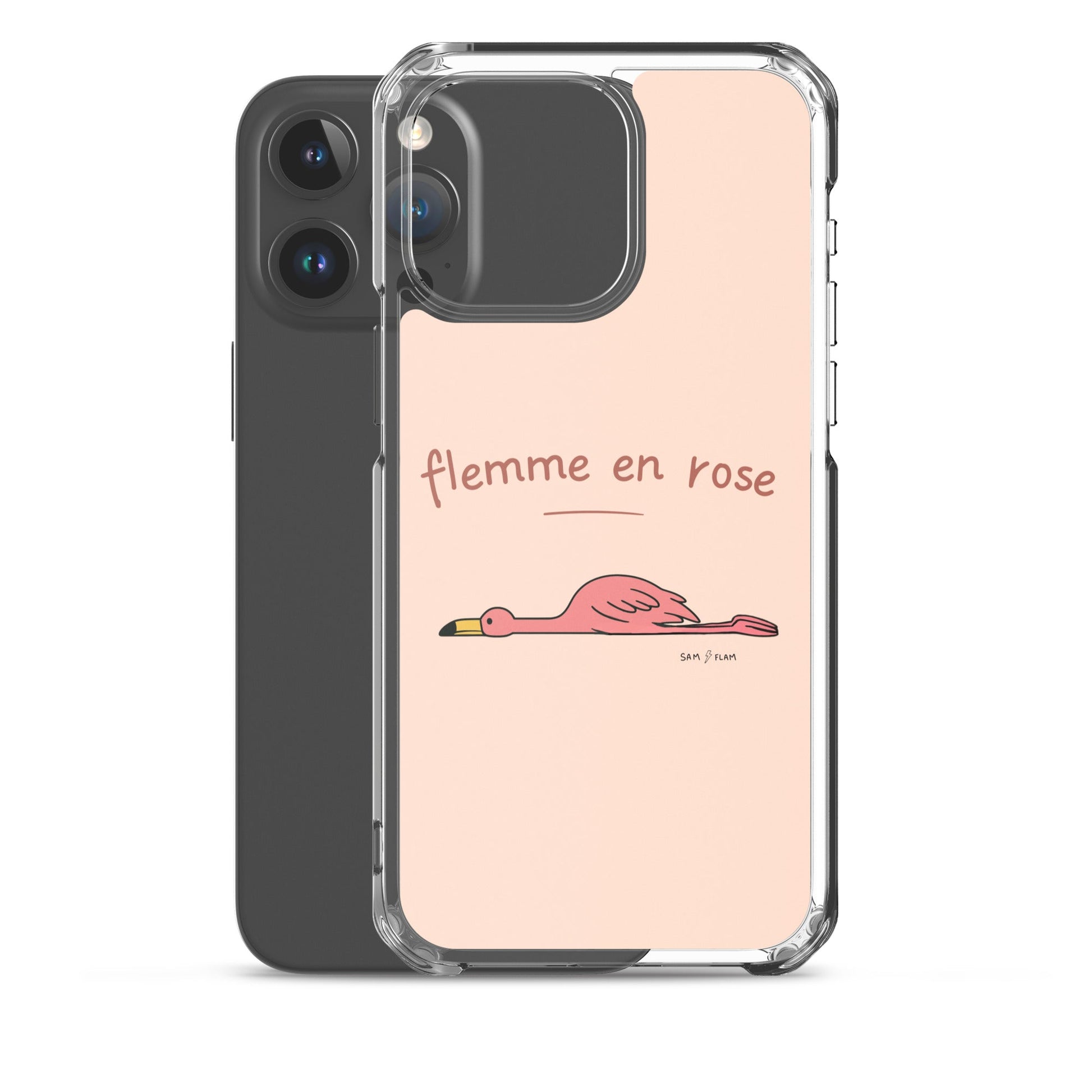 Clear Case for iPhone® "Flemme en rose" - Sam Flam