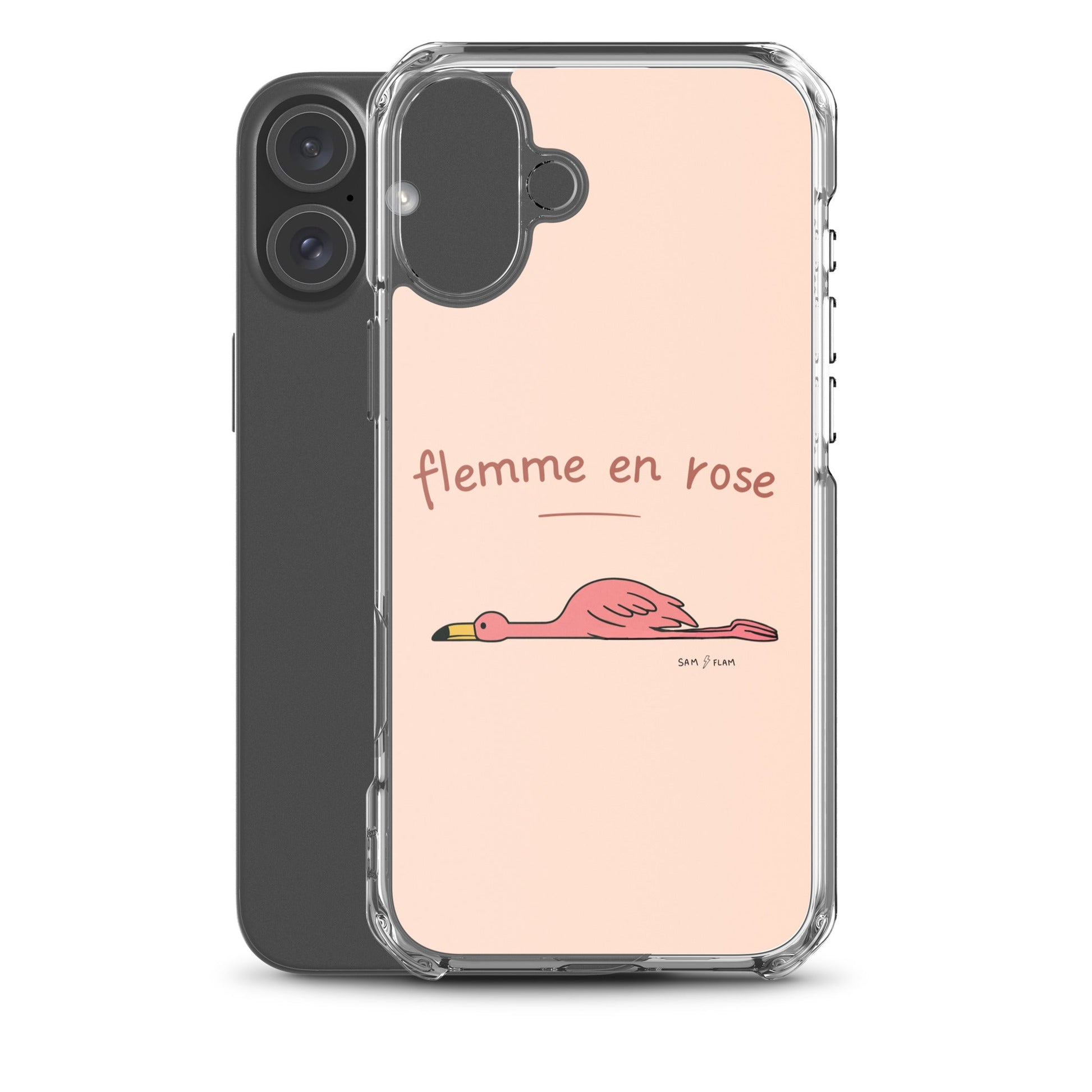 Clear Case for iPhone® "Flemme en rose" - Sam Flam