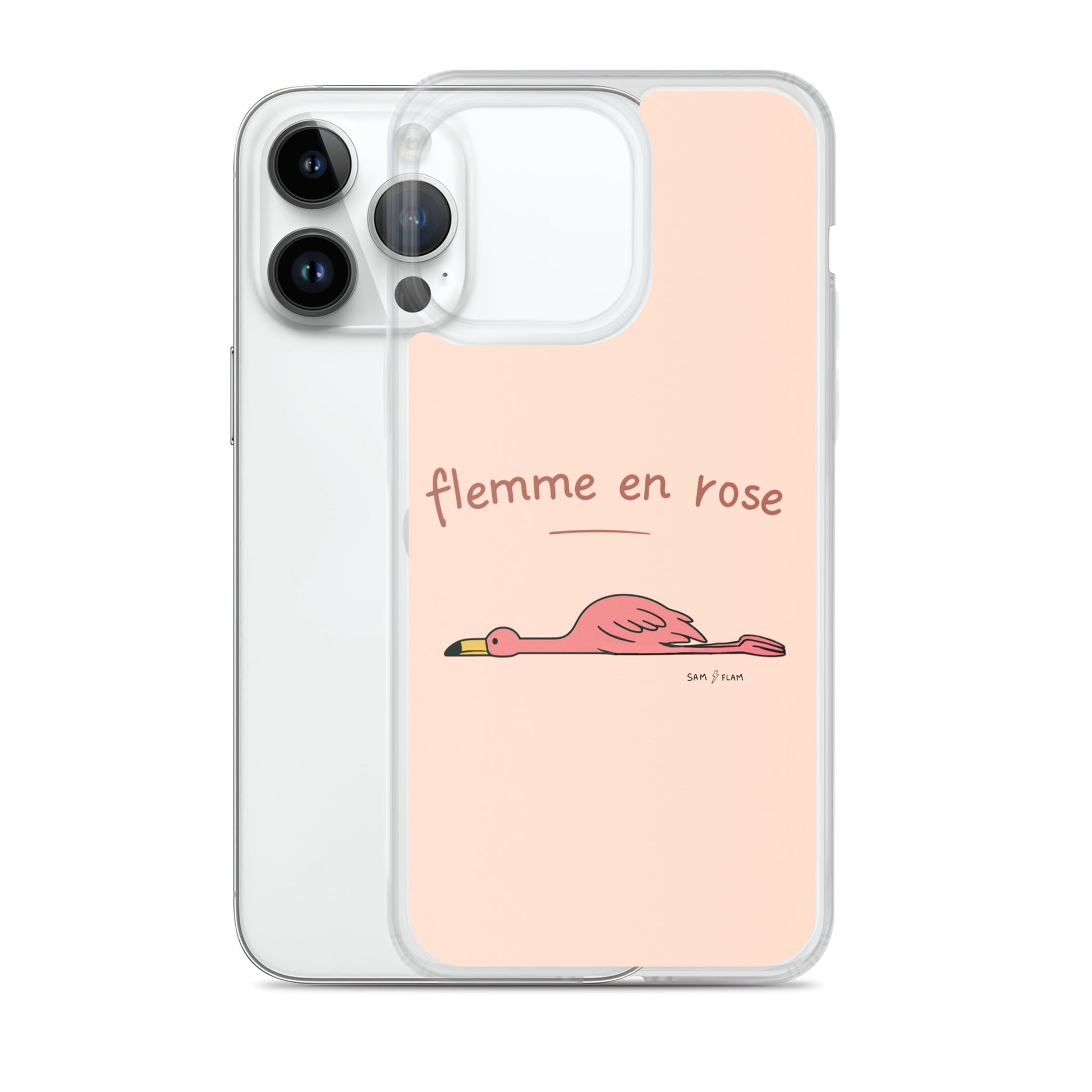 Clear Case for iPhone® "Flemme en rose" - Sam Flam