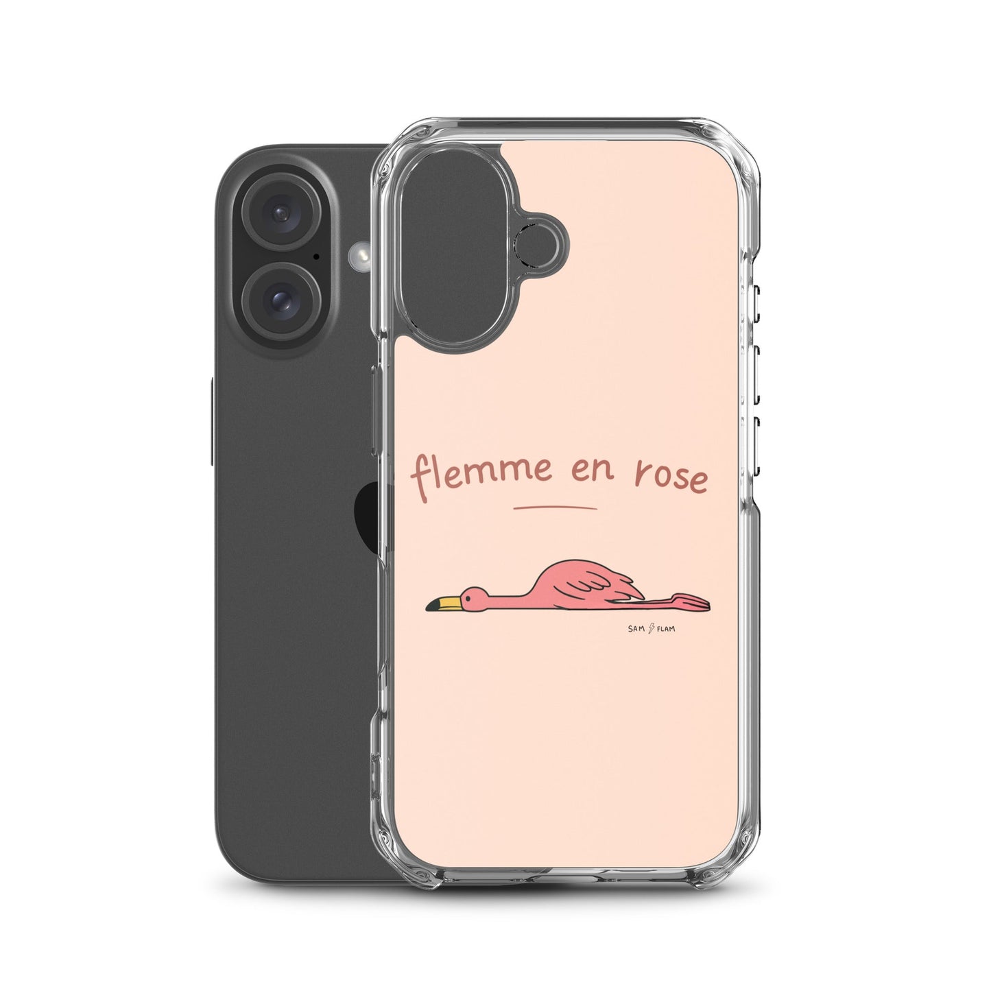 Clear Case for iPhone® "Flemme en rose" - Sam Flam