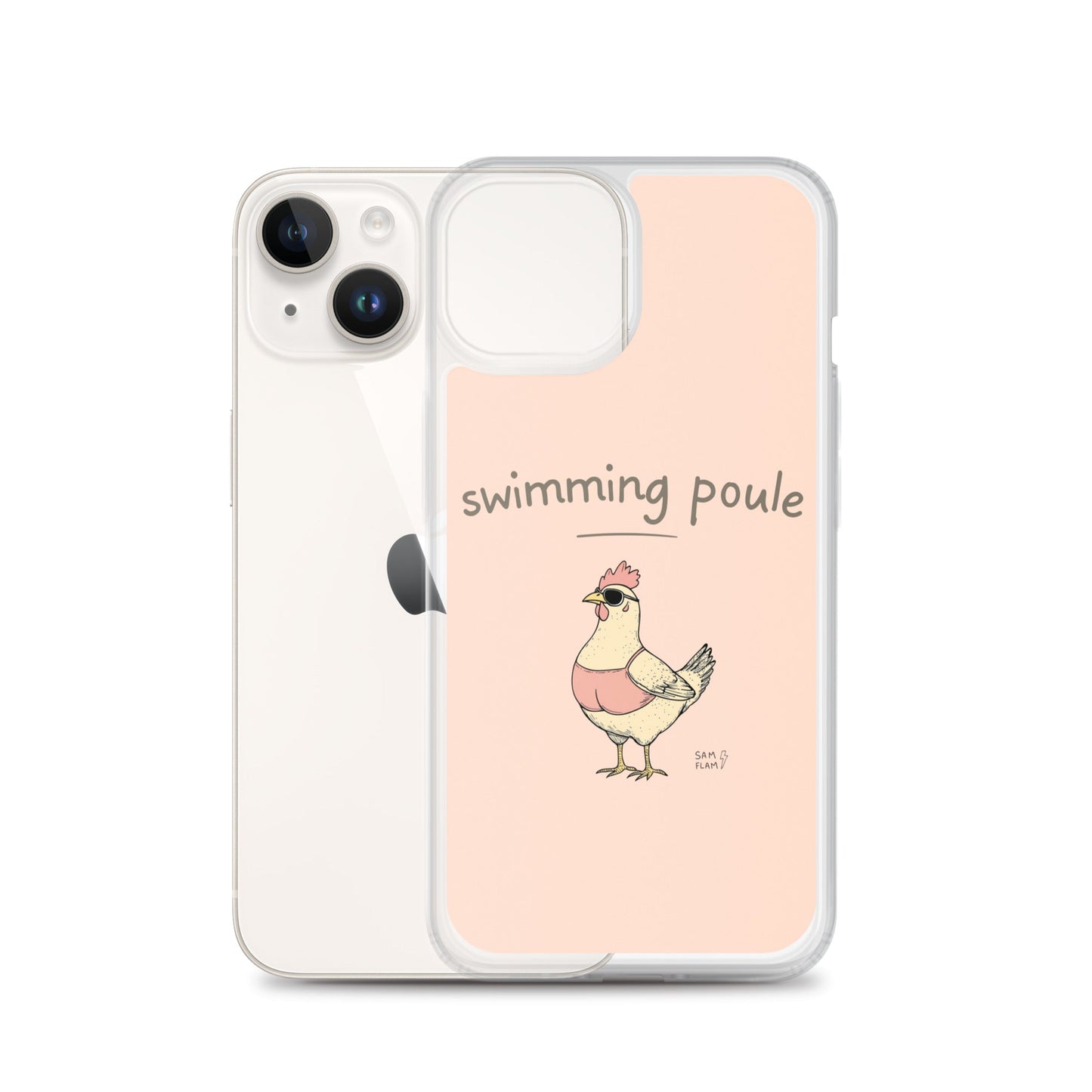 Clear Case for iPhone® "Swimming poule" - Sam Flam