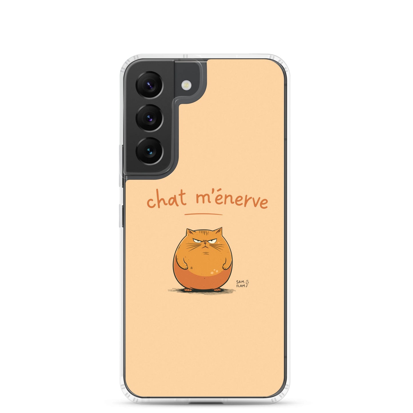 Clear Case for Samsung® "Chat m'énerve" - Sam Flam