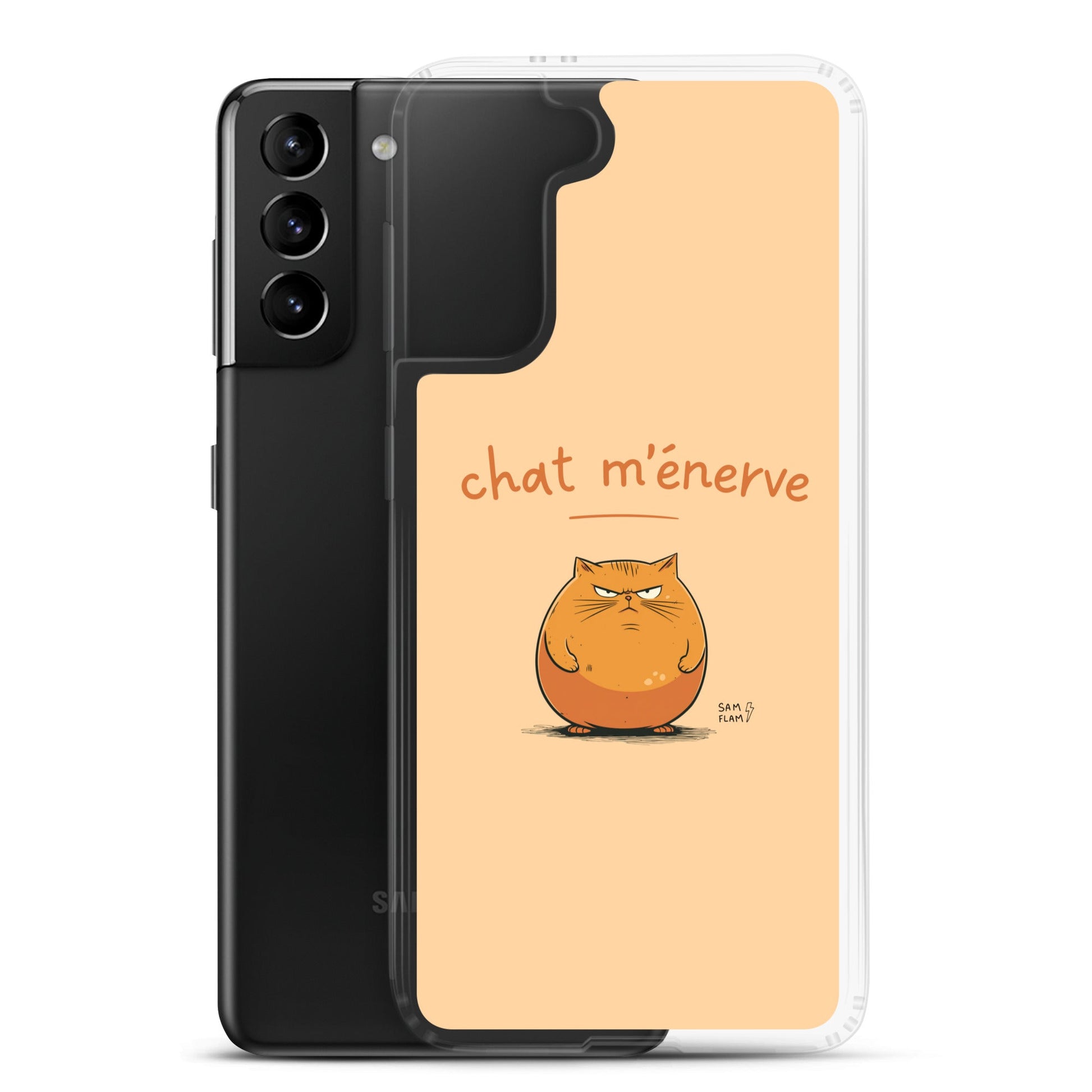 Clear Case for Samsung® "Chat m'énerve" - Sam Flam