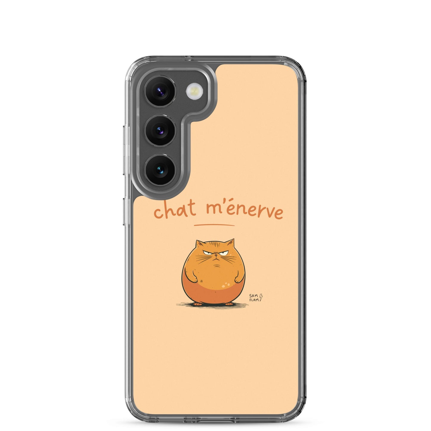 Clear Case for Samsung® "Chat m'énerve" - Sam Flam