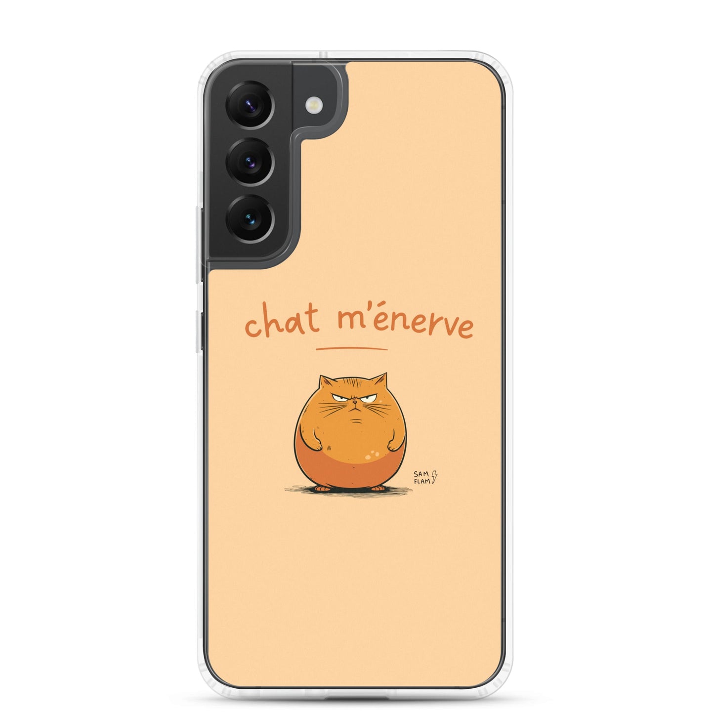 Clear Case for Samsung® "Chat m'énerve" - Sam Flam